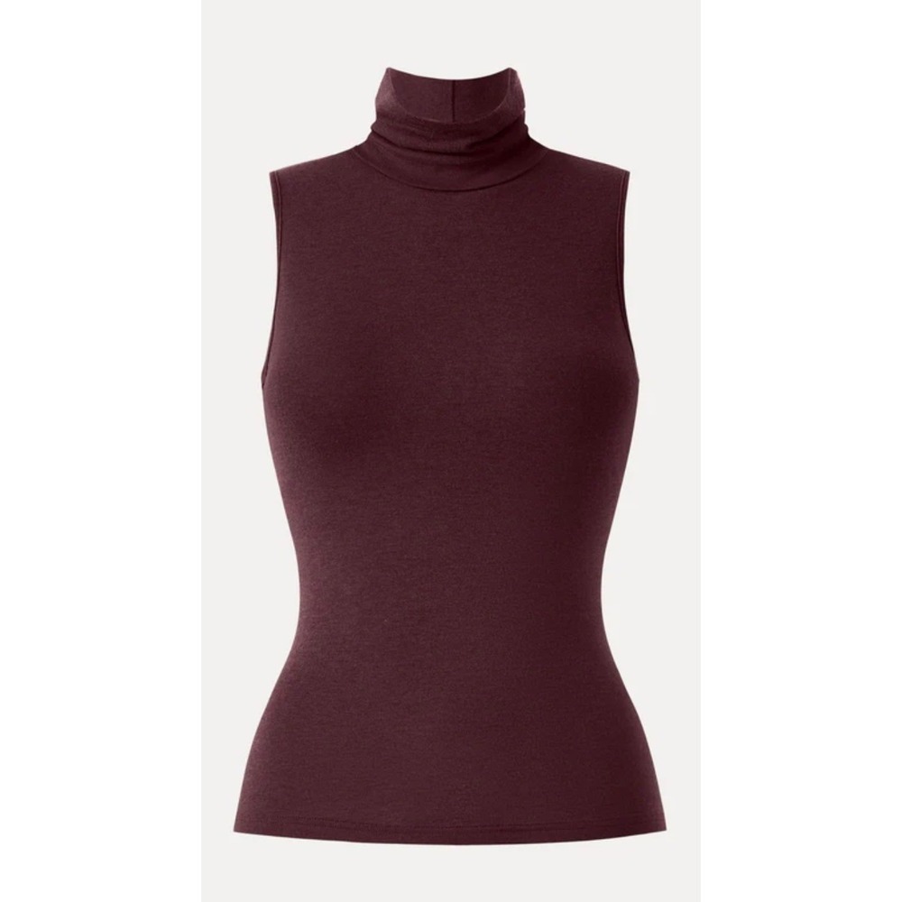OGL Women's Lyocell Cashmere Blend Sleeveless Turtleneck Brami Padded Top XS New